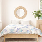 Lilac aqua blue watercolor hand painted butterfly Duvet Cover Gallery Image 3