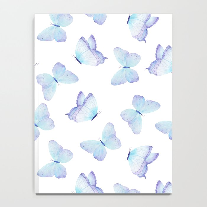 Lilac aqua blue watercolor hand painted butterfly Notebook Gallery Image 4