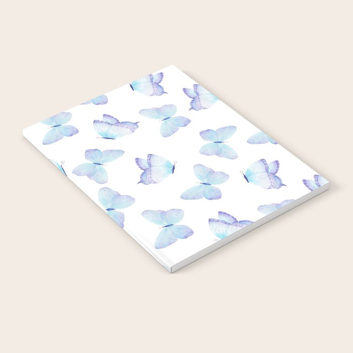 Lilac aqua blue watercolor hand painted butterfly Notebook Gallery Image 1