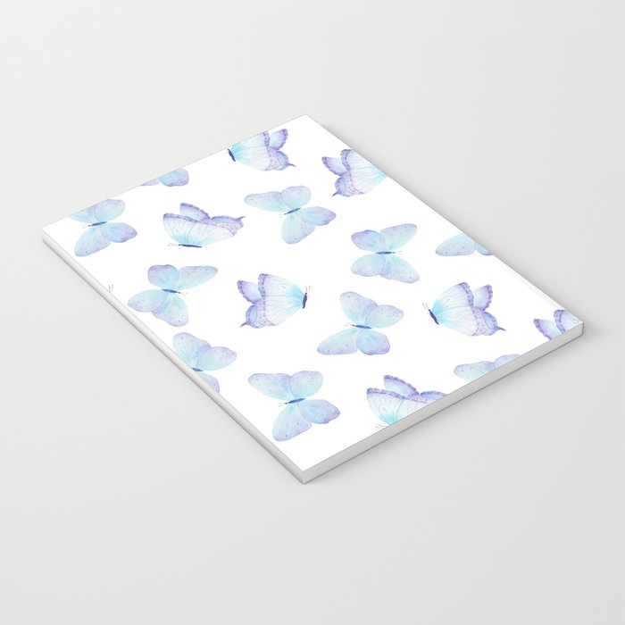 Lilac aqua blue watercolor hand painted butterfly Notebook Gallery Image 3