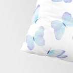 Lilac aqua blue watercolor hand painted butterfly Pillow Sham Gallery Image 4