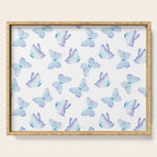 Lilac aqua blue watercolor hand painted butterfly Serving Tray Gallery Image 1