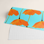 Poppies On A Turquoise Background #decor #society6 #buyart Wrapping Paper Gallery Image 2