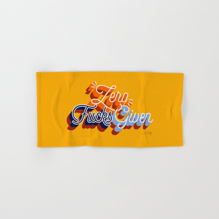 Zero F*cks Given - Yellow & Blue Palette Bath Towel Gallery Image 1