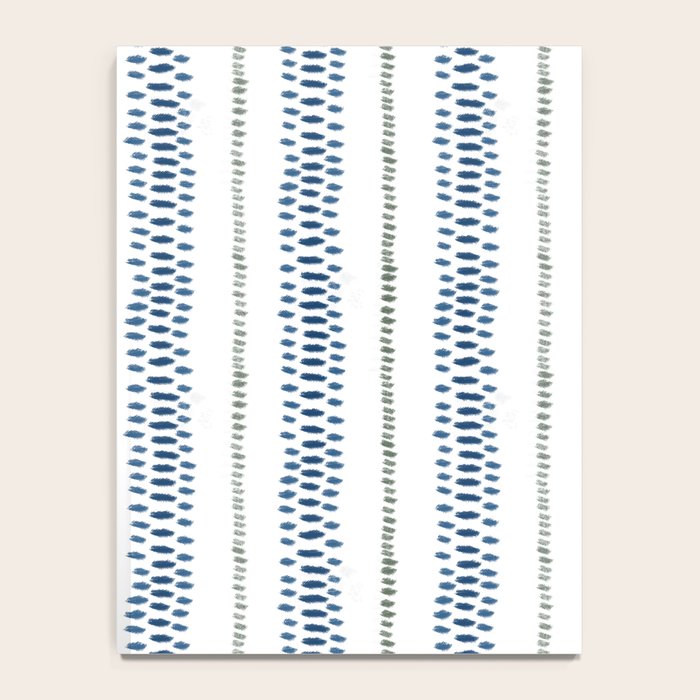 Navy Blue And Sage Green on White Notebook Gallery Image 4