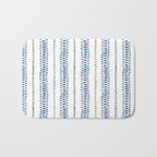 Navy Blue And Sage Green on White Bath Mat Gallery Image 1