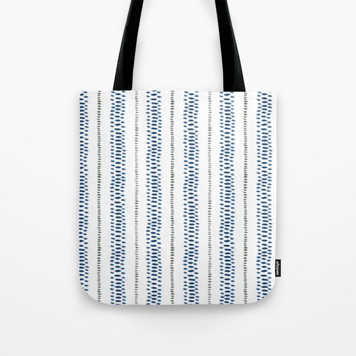 Navy Blue And Sage Green on White Tote Bag Gallery Image 1