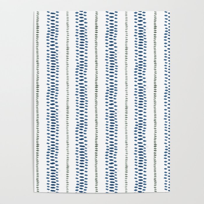 Navy Blue And Sage Green on White Poster Gallery Image 4