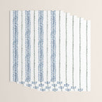 Navy Blue And Sage Green on White Wrapping Paper Gallery Image 3