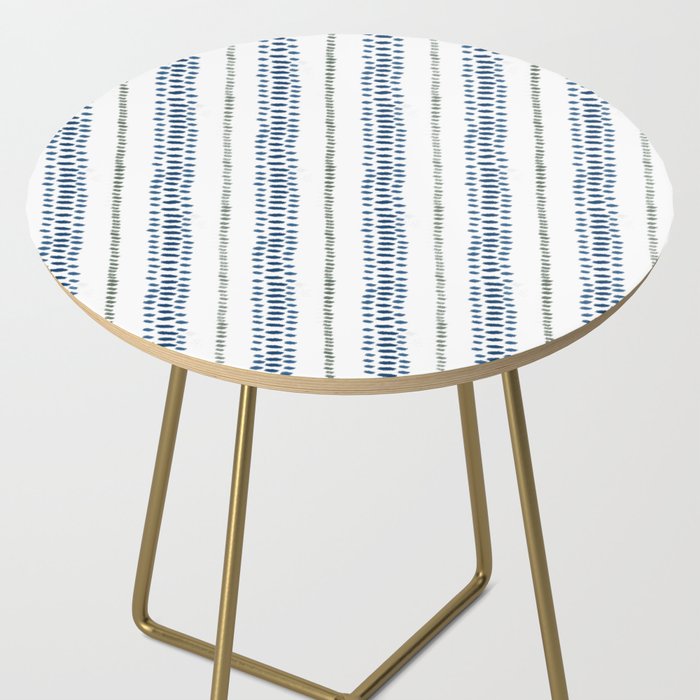 Navy Blue And Sage Green on White Side Table Gallery Image 2
