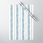 Navy Blue And Sage Green on White Wrapping Paper Gallery Image 1