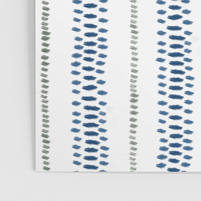 Navy Blue And Sage Green on White Poster Gallery Image 3