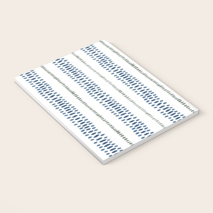 Navy Blue And Sage Green on White Notebook Gallery Image 3