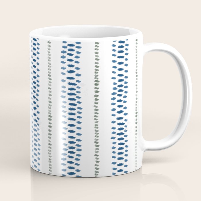 Navy Blue And Sage Green on White Coffee Mug Gallery Image 1