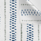 Navy Blue And Sage Green on White Wall Tapestry Gallery Image 3