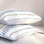 Navy Blue And Sage Green on White Pillow Sham Gallery Image 3