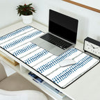 Navy Blue And Sage Green on White Desk Mat Gallery Image 2