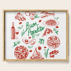 Buon Appetito Italian Food Doodles Illustration Serving Tray Gallery Image 1