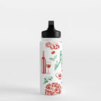 Buon Appetito Italian Food Doodles Illustration Water Bottle Gallery Image 3