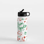 Buon Appetito Italian Food Doodles Illustration Water Bottle Gallery Image 1