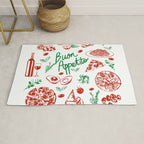 Buon Appetito Italian Food Doodles Illustration Rug Gallery Image 1