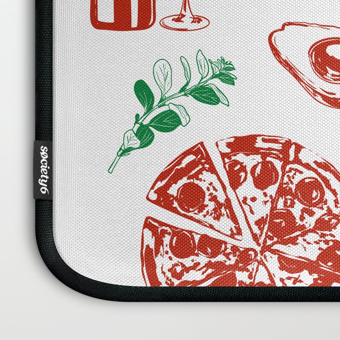 Buon Appetito Italian Food Doodles Illustration Laptop Sleeve Gallery Image 3