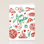 Buon Appetito Italian Food Doodles Illustration Stationery Card Gallery Image 2