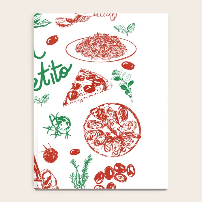 Buon Appetito Italian Food Doodles Illustration Notebook Gallery Image 4