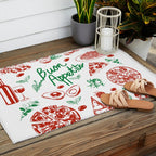 Buon Appetito Italian Food Doodles Illustration Outdoor Rug Gallery Image 2