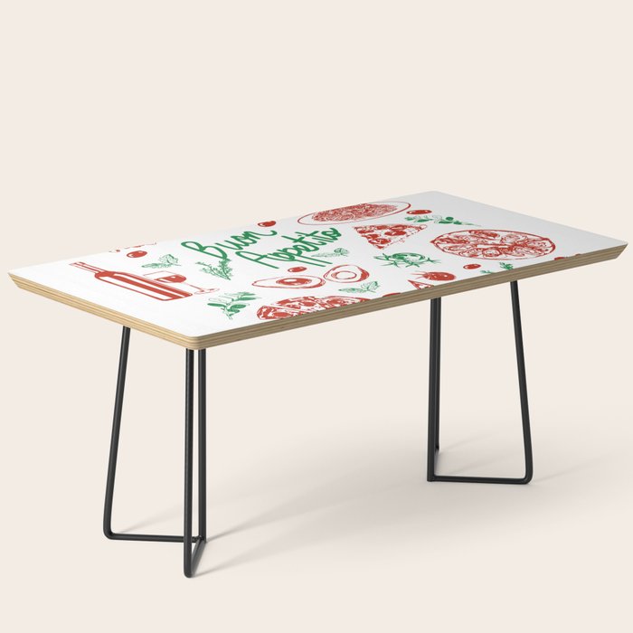 Buon Appetito Italian Food Doodles Illustration Coffee Table Gallery Image 1