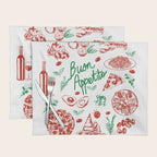 Buon Appetito Italian Food Doodles Illustration Placemat Gallery Image 1