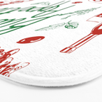 Buon Appetito Italian Food Doodles Illustration Bath Mat Gallery Image 3