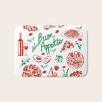 Buon Appetito Italian Food Doodles Illustration Bath Mat Gallery Image 1