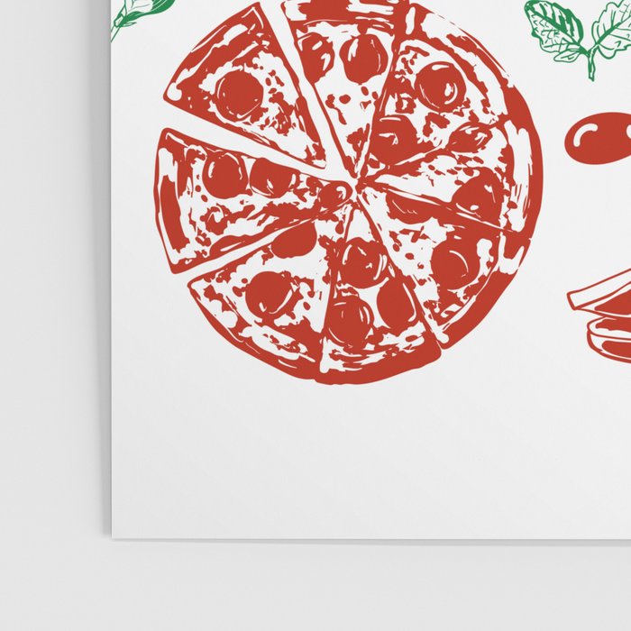 Buon Appetito Italian Food Doodles Illustration Poster Gallery Image 3