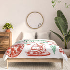 Buon Appetito Italian Food Doodles Illustration Comforter Gallery Image 3