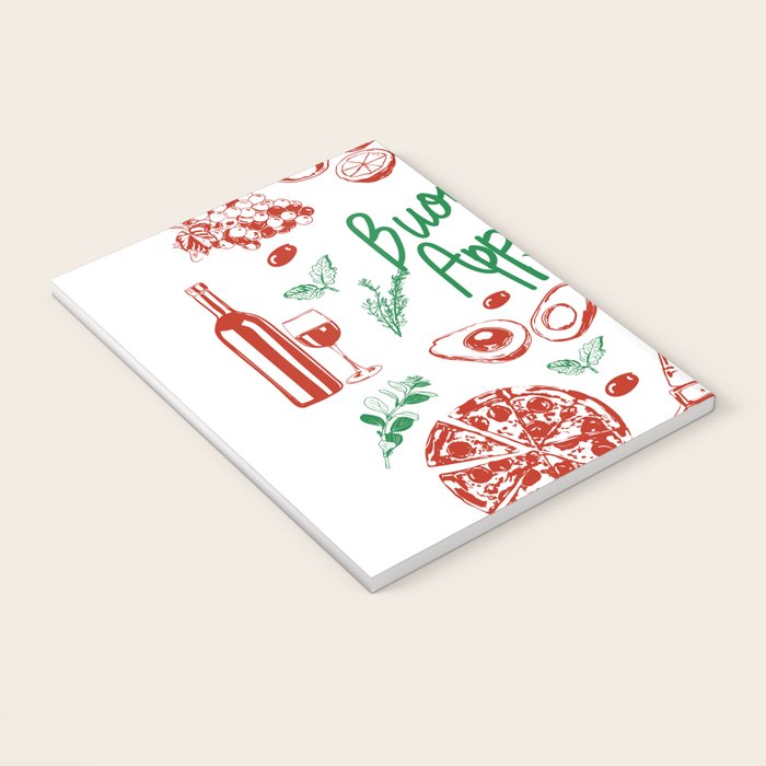 Buon Appetito Italian Food Doodles Illustration Notebook Gallery Image 3