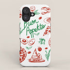Buon Appetito Italian Food Doodles Illustration iPhone Case Gallery Image 1