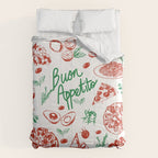 Buon Appetito Italian Food Doodles Illustration Comforter Gallery Image 6