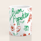 Buon Appetito Italian Food Doodles Illustration Coffee Mug Gallery Image 4