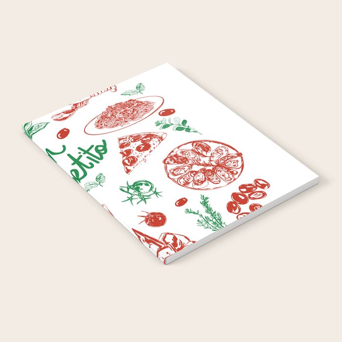 Buon Appetito Italian Food Doodles Illustration Notebook Gallery Image 2