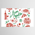Buon Appetito Italian Food Doodles Illustration Tablecloth Gallery Image 2
