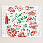 Buon Appetito Italian Food Doodles Illustration Jigsaw Puzzle Gallery Image 1