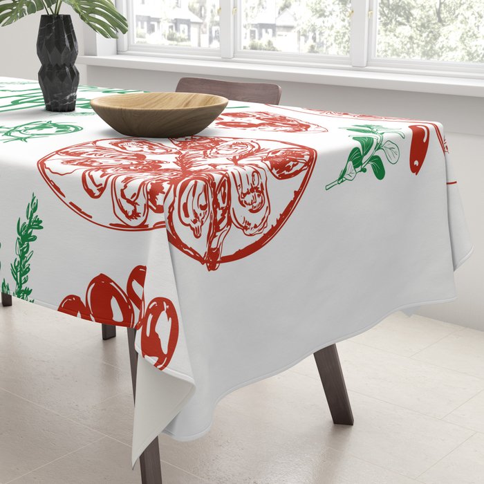 Buon Appetito Italian Food Doodles Illustration Tablecloth Gallery Image 3