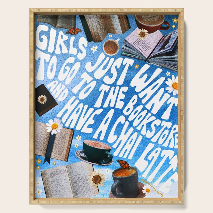Girls Just Want to Go to a Bookstore Serving Tray Gallery Image 1