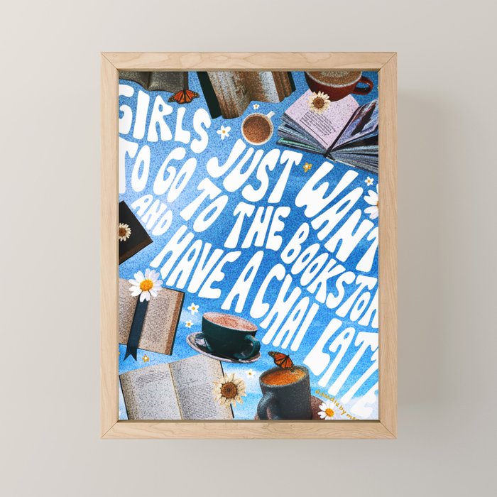 Girls Just Want to Go to a Bookstore Mini Art Print Gallery Image 1