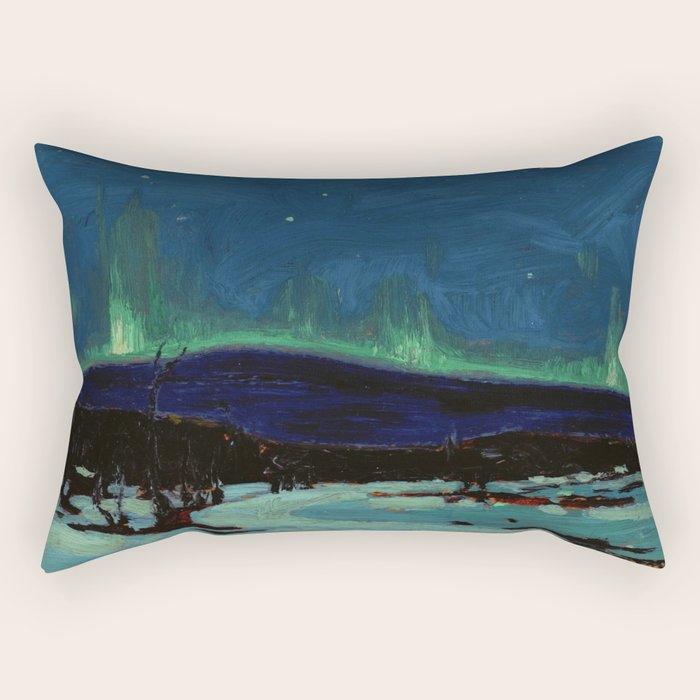 Tom Thomson Northern Lights Canadian Landscape Artist Rectangular Pillow Gallery Image 2