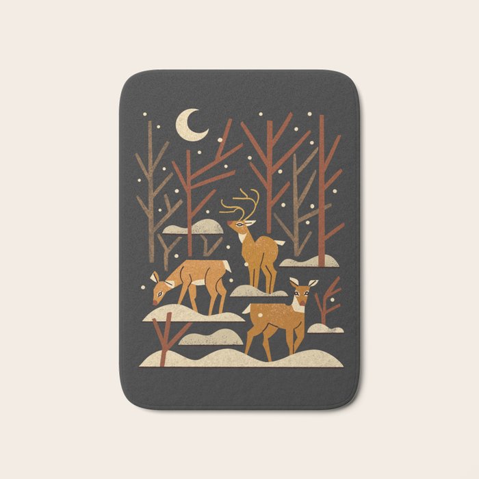 Wild Wood Deer Bath Mat Gallery Image 1