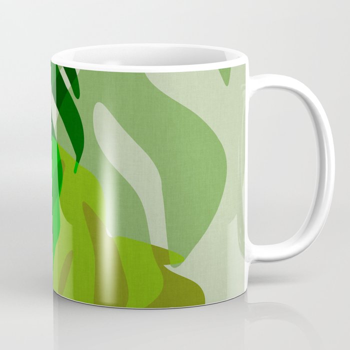 monstera leaf greenery minimal cut outs composition Coffee Mug Gallery Image 1