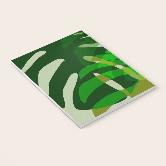 monstera leaf greenery minimal cut outs composition Notebook Gallery Image 3
