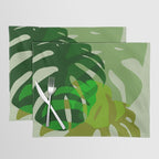 monstera leaf greenery minimal cut outs composition Placemat Gallery Image 1